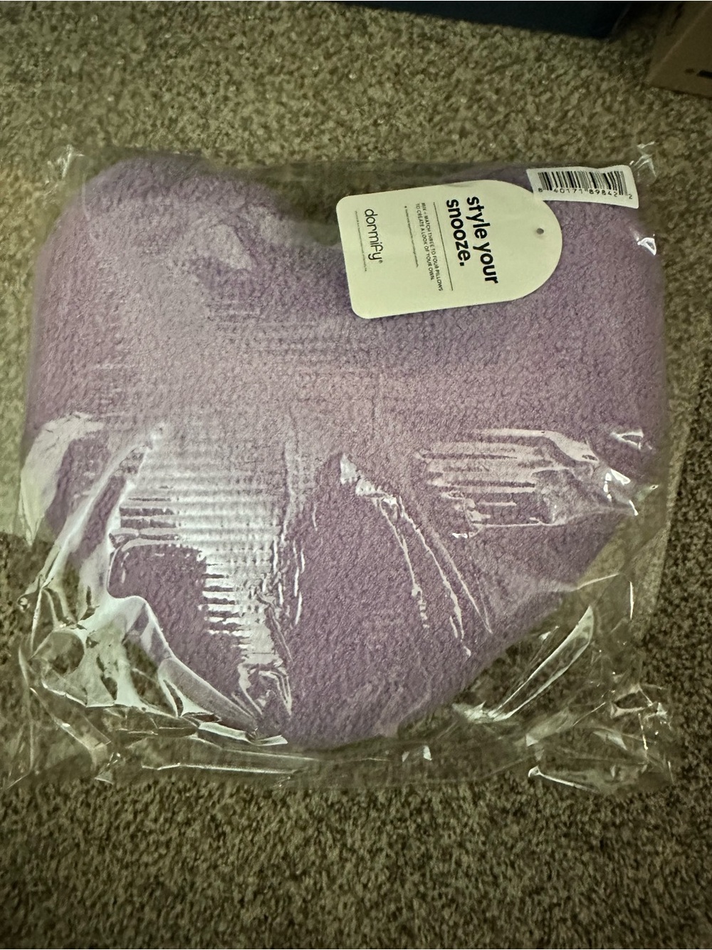 Dormify Purple Lilac Heart Shaped Pillow - Plush Accent Cushion